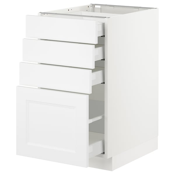 SEKTION / MAXIMERA Armoire inf 4 tir, blanc/Axstad blanc mat, 18x24x30 "