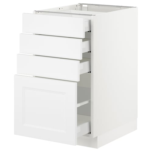 SEKTION / MAXIMERA Armoire inf 4 tir, blanc/Axstad blanc mat, 18x24x30 "