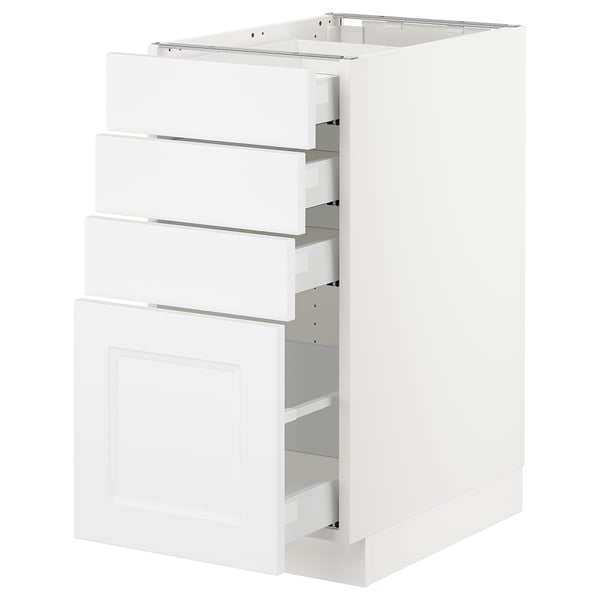 SEKTION / MAXIMERA Armoire inf 4 tir, blanc/Axstad blanc mat, 15x24x30 "