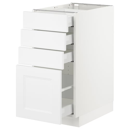 SEKTION / MAXIMERA Armoire inf 4 tir, blanc/Axstad blanc mat, 15x24x30 "