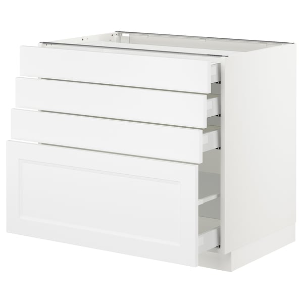 SEKTION / MAXIMERA Armoire inf 4 tir, blanc/Axstad blanc mat, 36x24x30 "