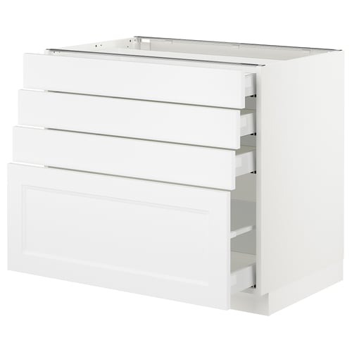 SEKTION / MAXIMERA Armoire inf 4 tir, blanc/Axstad blanc mat, 36x24x30 "