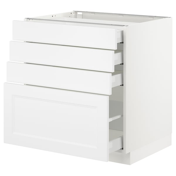 SEKTION / MAXIMERA Armoire inf 4 tir, blanc/Axstad blanc mat, 30x24x30 "