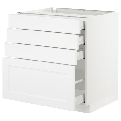 SEKTION / MAXIMERA Armoire inf 4 tir, blanc/Axstad blanc mat, 30x24x30 "