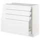 SEKTION / MAXIMERA Armoire inf 4 tir, blanc/Axstad blanc mat, 36x15x30 "