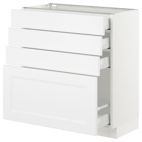 SEKTION / MAXIMERA Armoire inf 4 tir, blanc/Axstad blanc mat, 30x15x30 "
