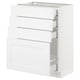 SEKTION / MAXIMERA Armoire inf 4 tir, blanc/Axstad blanc mat, 24x15x30 "