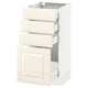 SEKTION / MAXIMERA Armoire inf 4 tir, blanc/Bodbyn blanc cassé, 15x15x30 "