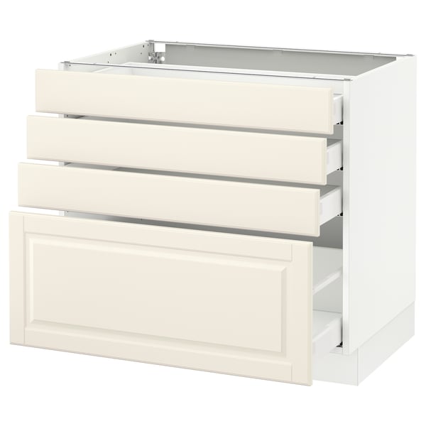 SEKTION / MAXIMERA Armoire inf 4 tir, blanc/Bodbyn blanc cassé, 36x24x30 "