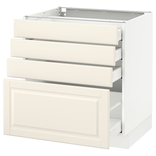SEKTION / MAXIMERA Armoire inf 4 tir, blanc/Bodbyn blanc cassé, 30x24x30 "