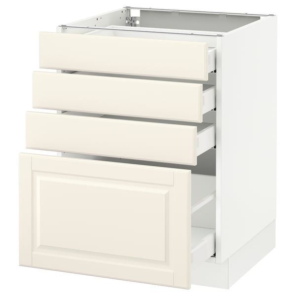 SEKTION / MAXIMERA Armoire inf 4 tir, blanc/Bodbyn blanc cassé, 24x24x30 "