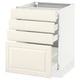 SEKTION / MAXIMERA Armoire inf 4 tir, blanc/Bodbyn blanc cassé, 24x24x30 "