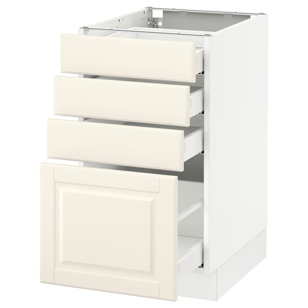SEKTION / MAXIMERA Armoire inf 4 tir, blanc/Bodbyn blanc cassé, 18x24x30 "
