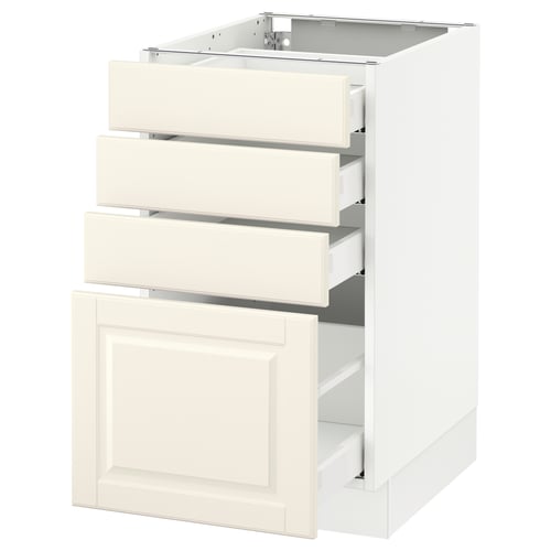 SEKTION / MAXIMERA Armoire inf 4 tir, blanc/Bodbyn blanc cassé, 18x24x30 "