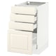 SEKTION / MAXIMERA Armoire inf 4 tir, blanc/Bodbyn blanc cassé, 18x24x30 "