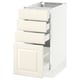 SEKTION / MAXIMERA Armoire inf 4 tir, blanc/Bodbyn blanc cassé, 15x24x30 "