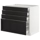 SEKTION / MAXIMERA Armoire inf 4 tir, blanc/Lerhyttan teinté noir, 36x24x30 "