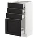 SEKTION / MAXIMERA Armoire inf 4 tir, blanc/Lerhyttan teinté noir, 18x15x30 "