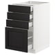 SEKTION / MAXIMERA Armoire inf 4 tir, blanc/Lerhyttan teinté noir, 18x24x30 "