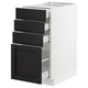 SEKTION / MAXIMERA Armoire inf 4 tir, blanc/Lerhyttan teinté noir, 15x24x30 "