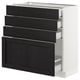 SEKTION / MAXIMERA Armoire inf 4 tir, blanc/Lerhyttan teinté noir, 30x15x30 "