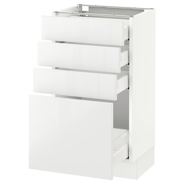 SEKTION / MAXIMERA Armoire inf 4 tir, blanc/Ringhult blanc, 18x15x30 "