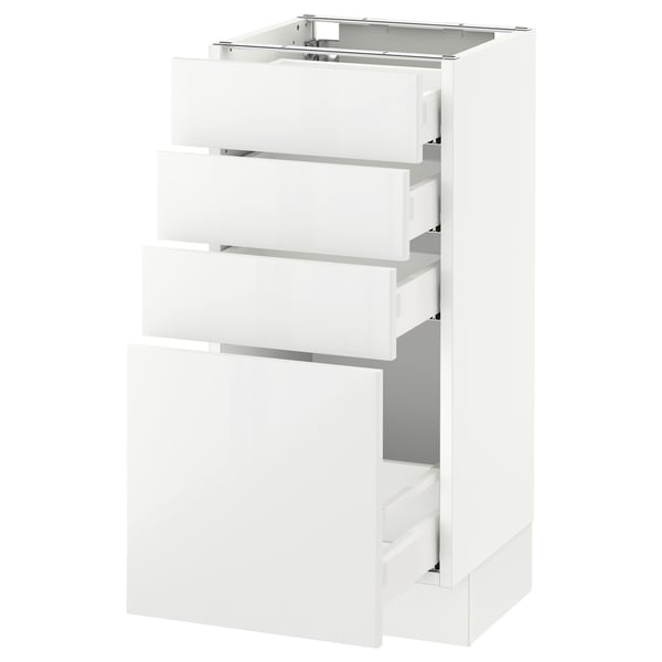 SEKTION / MAXIMERA Armoire inf 4 tir, blanc/Ringhult blanc, 15x15x30 "