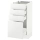 SEKTION / MAXIMERA Armoire inf 4 tir, blanc/Ringhult blanc, 15x15x30 "