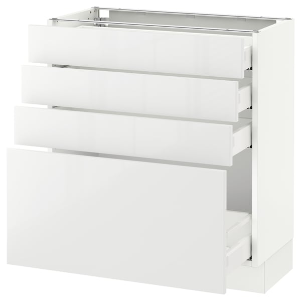 SEKTION / MAXIMERA Armoire inf 4 tir, blanc/Ringhult blanc, 30x15x30 "