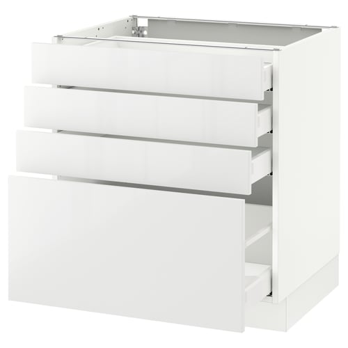 SEKTION / MAXIMERA Armoire inf 4 tir, blanc/Ringhult blanc, 30x24x30 "