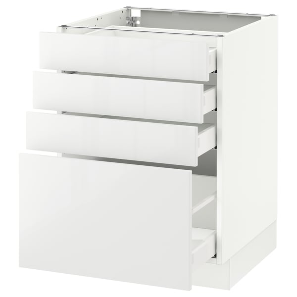 SEKTION / MAXIMERA Armoire inf 4 tir, blanc/Ringhult blanc, 24x24x30 "
