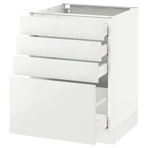 SEKTION / MAXIMERA Armoire inf 4 tir, blanc/Ringhult blanc, 24x24x30 "