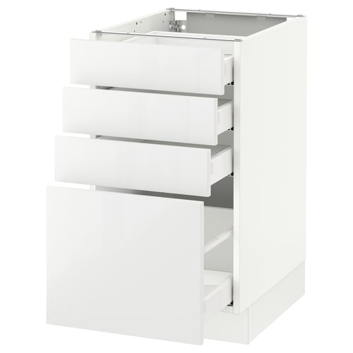 SEKTION / MAXIMERA Armoire inf 4 tir, blanc/Ringhult blanc, 18x24x30 "