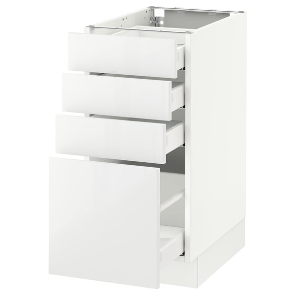 SEKTION / MAXIMERA Armoire inf 4 tir, blanc/Ringhult blanc, 15x24x30 "