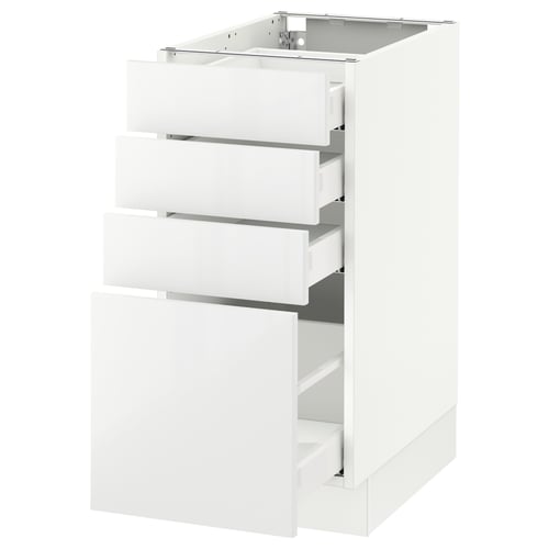 SEKTION / MAXIMERA Armoire inf 4 tir, blanc/Ringhult blanc, 15x24x30 "