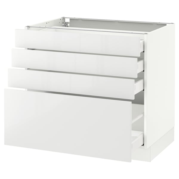 SEKTION / MAXIMERA Armoire inf 4 tir, blanc/Ringhult blanc, 36x24x30 "