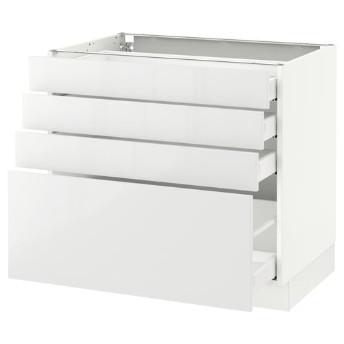 SEKTION / MAXIMERA Armoire inf 4 tir, blanc/Ringhult blanc, 36x24x30 "