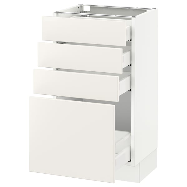 SEKTION / MAXIMERA Armoire inf 4 tir, blanc/Veddinge blanc, 18x15x30 "