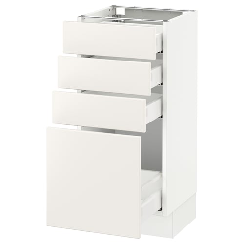 SEKTION / MAXIMERA Armoire inf 4 tir, blanc/Veddinge blanc, 15x15x30 "