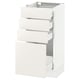 SEKTION / MAXIMERA Armoire inf 4 tir, blanc/Veddinge blanc, 15x15x30 "