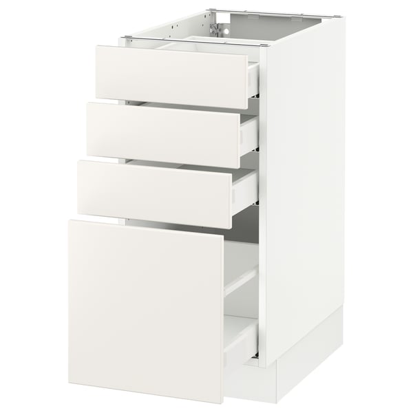 SEKTION / MAXIMERA Armoire inf 4 tir, blanc/Veddinge blanc, 15x24x30 "
