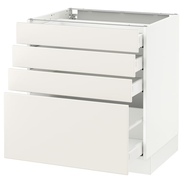 SEKTION / MAXIMERA Armoire inf 4 tir, blanc/Veddinge blanc, 30x24x30 "
