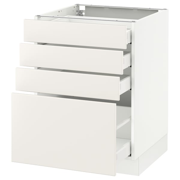 SEKTION / MAXIMERA Armoire inf 4 tir, blanc/Veddinge blanc, 24x24x30 "
