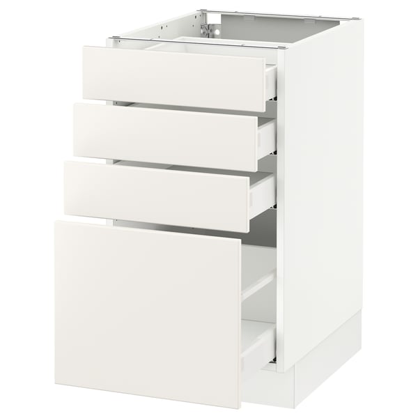 SEKTION / MAXIMERA Armoire inf 4 tir, blanc/Veddinge blanc, 18x24x30 "