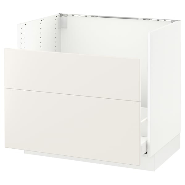 SEKTION / MAXIMERA Armoire inf pr év HAVSEN/p tri/2fac, blanc/Veddinge blanc, 36x24x30 "