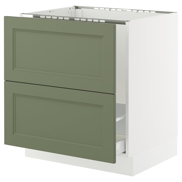 SEKTION / MAXIMERA Armoire inf pr évier/tri/2 faces, blanc/Axstad gris-vert, 30x24x30 "