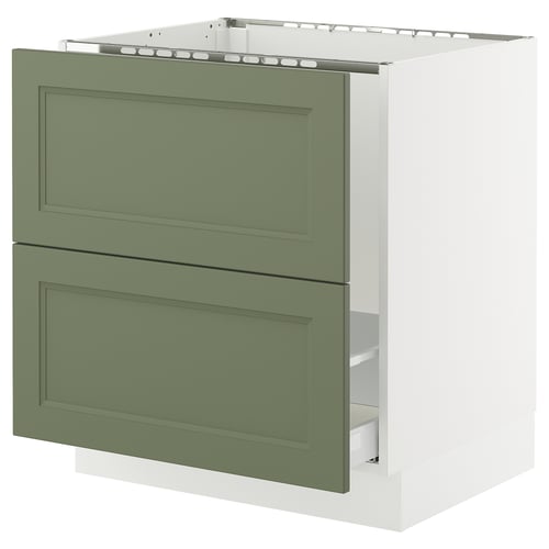 SEKTION / MAXIMERA Armoire inf pr évier/tri/2 faces, blanc/Axstad gris-vert, 30x24x30 "