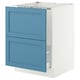 SEKTION / MAXIMERA Armoire inf pr évier/tri/2 faces, blanc/Lerhyttan bleu, 24x24x30 "