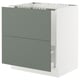 SEKTION / MAXIMERA Armoire inf pr évier/tri/2 faces, blanc/Nickebo gris -vert mat, 30x24x30 "