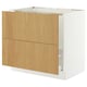SEKTION / MAXIMERA Armoire inf pr évier/tri/2 faces, blanc/Sinarp chêne plaqué, 36x24x30 "